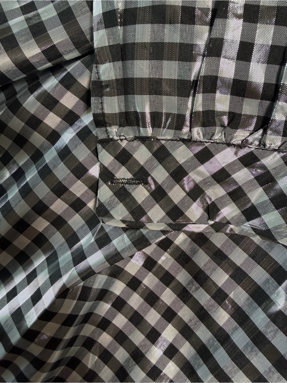 Sister Jane Black and White Gingham Dress with Rhinestone Button - Picture 4 of 5